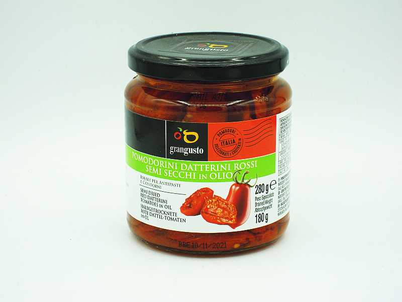 Datterino Tomaten halb getrocknet in Öl 290g - zum Schließen ins Bild klicken
