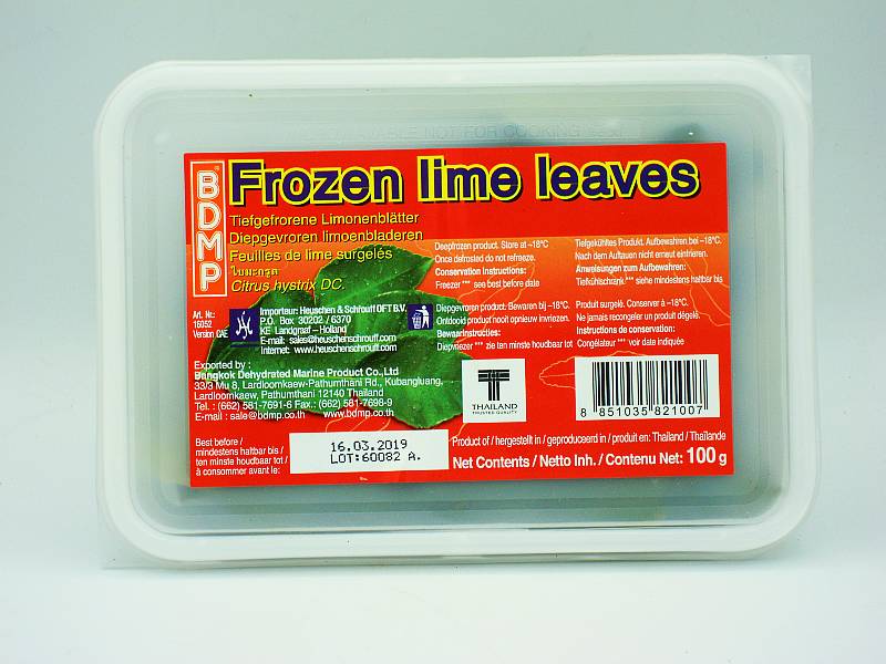 Limetten-Kefir Blätter tiefgefroren 100g - zum Schließen ins Bild klicken