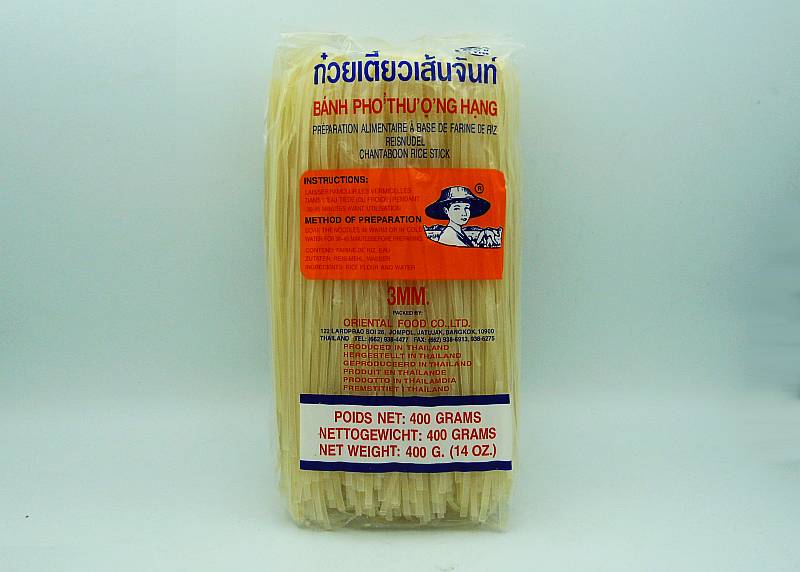 Rice Noodles 3mm 400g - Click Image to Close